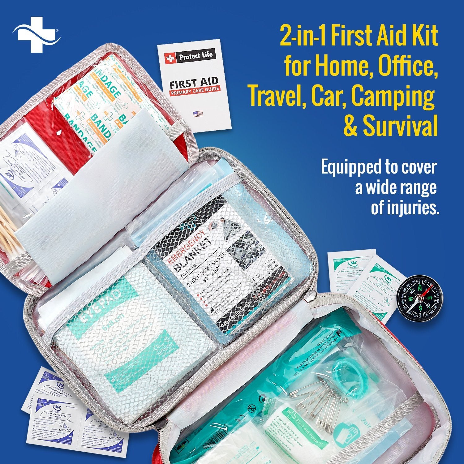 Waterproof First Aid Kit for Car Home Office, Compact Emergency Kit Medical  Kit