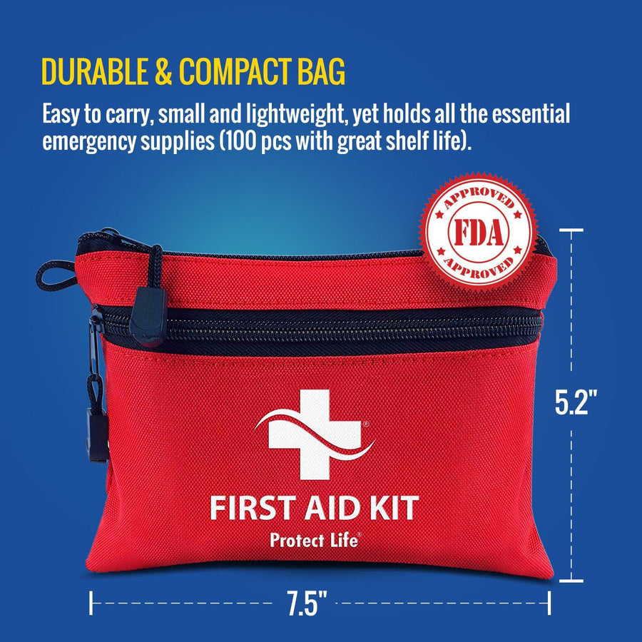 Small First Aid Kit 100 Piece: Car, Home, Survival