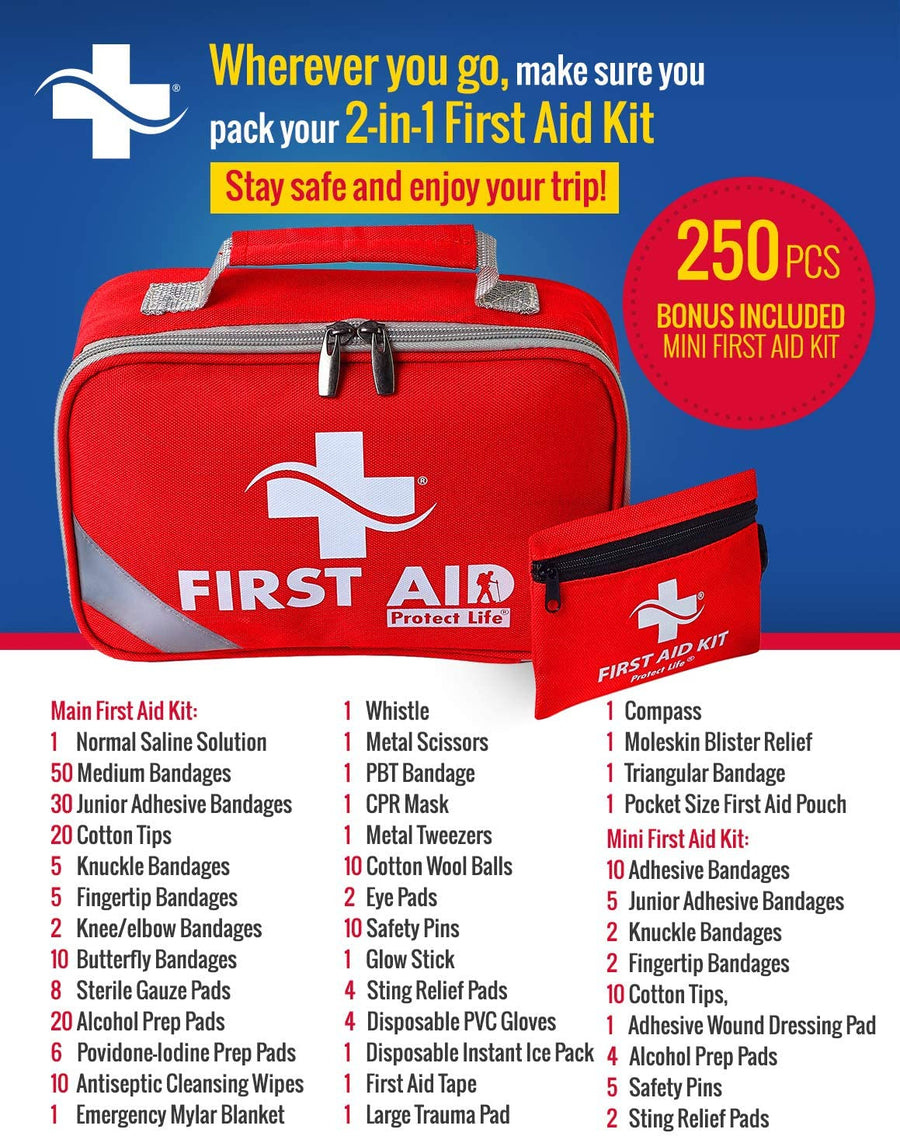 First Aid Kit Emergency Supplies (2 in 1)